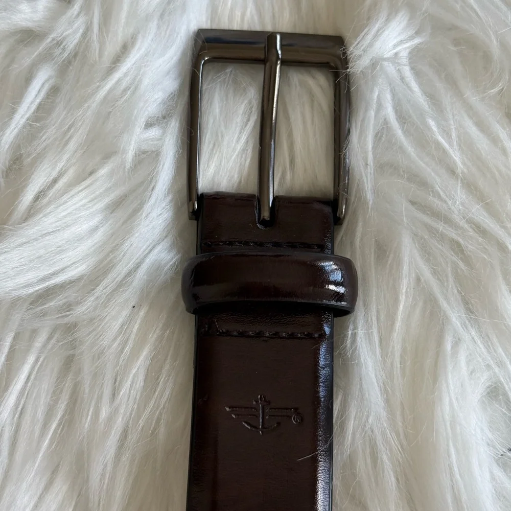 Dockers | Men’s Deep Brown Shiny Size 36 Belt Genuine Leather